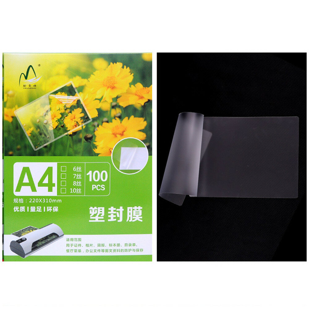 A4 lamineren plastic film 100 sets / pak 22 * 31cm plastic gecoat papier fotobestand afdrukken plast