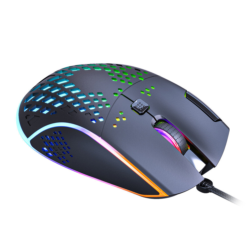 

IMICE T97 Wired Gaming Mouse 1200-7200DPI 7 Buttons Honeycomb Hollow Lightweight RGB Backlit for Computer PC Laptop Game