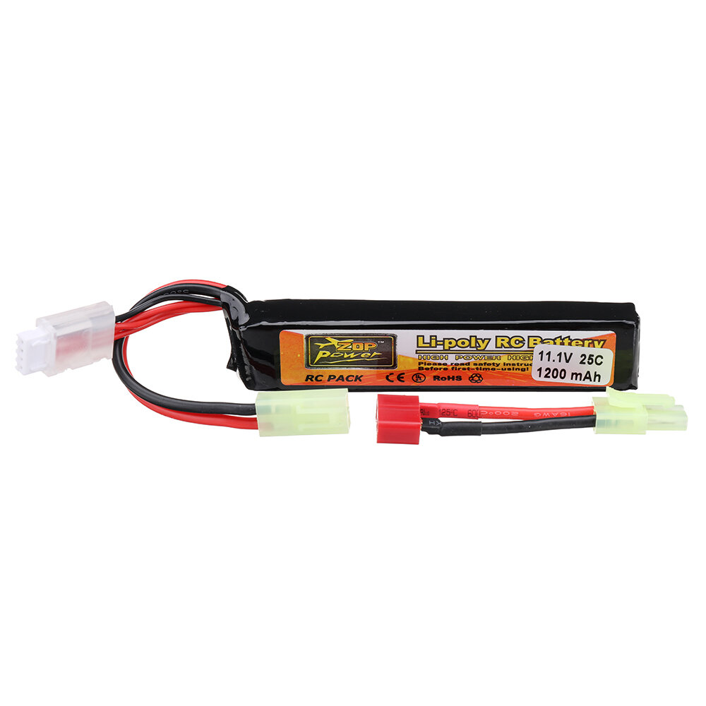 

ZOP Power 11.1V 1200mAh 25C 3S LiPo Батарея Штекер Tamiya с T Plug Адаптерным кабелем для RC Авто