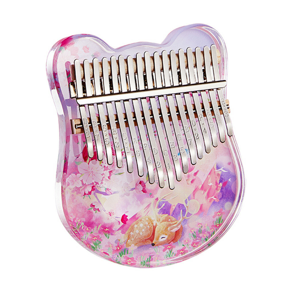 Zani 17 Keys / 21 Keys Sakura deer Style Kalimba Acrylic Thumb Piano Finger Percussion Musical Toys 