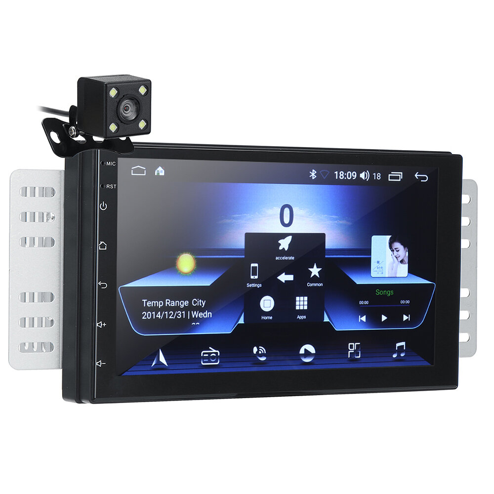 iMars 7インチ2 Din for Android 8.0カーステレオラジオMP5プレーヤー2.5D画面GPS WIFI Bluetooth FM背面カメラ付き