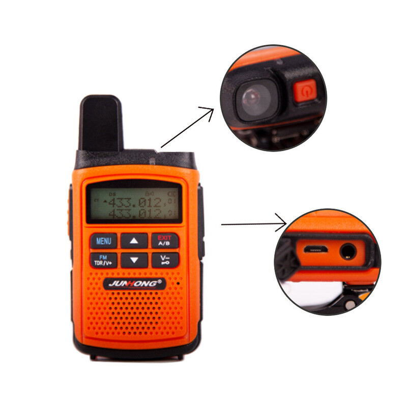 JUNHONG T1 Plus Mini Walkie Talkie USB 5 W Krachtige Radio Transceiver Bidirectionele Radio Outdoor 