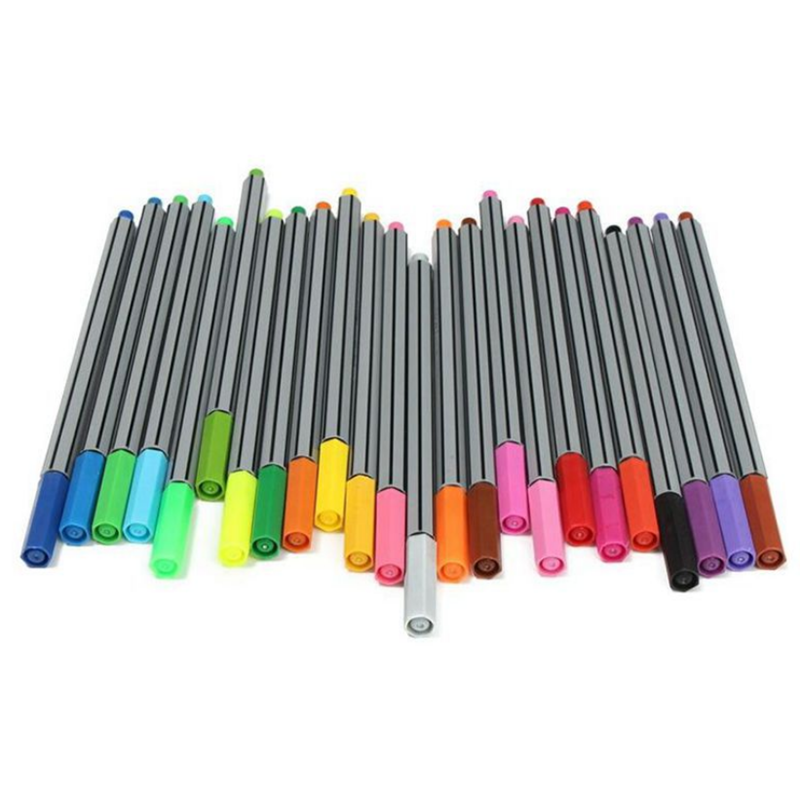 6/12/24 Colors 0.4mm Hook Line Pen Fineliner Pens Colored Watercolor Marker Pen Set Stationery Schoo