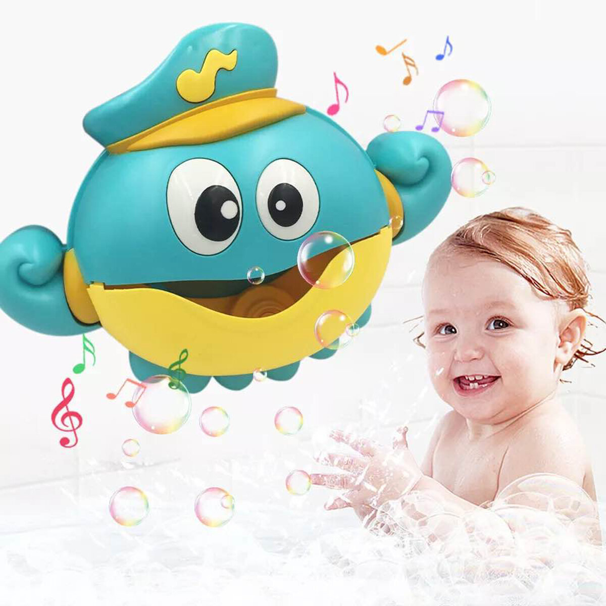 

Music Bubble Machine Maker Bath Octopus Toys for Infant Baby Kids Happy Tub Time Shower Games