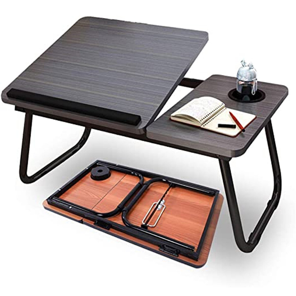 Bureau pliable pour lit, table élévatrice pour ordinateur portable, table de dortoir intérieure stable et antidérapante