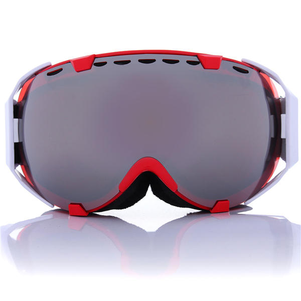 Anti Fog UV Snowboard Ski Goggles Glasses Motorcycle Windproof Spherical Dual Lens Grey Unisex