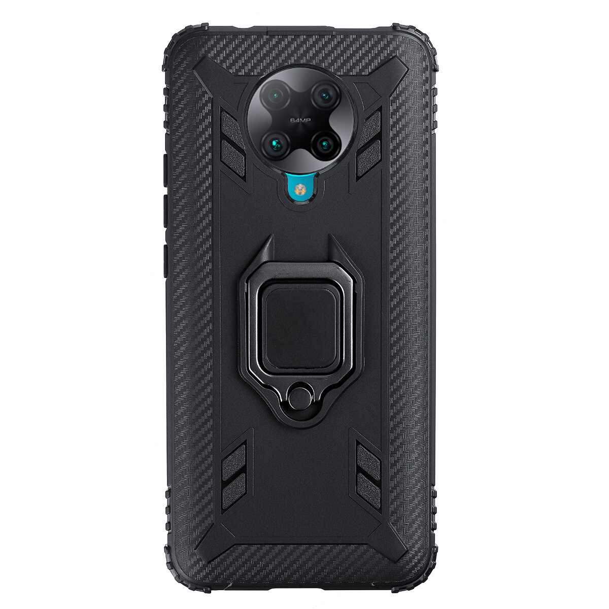 

Bakeey for Poco F2 Pro Case Carbon Fiber Pattern Armor Shockproof Anti-fingerprint with 360° Rotation Magnetic Ring Brac