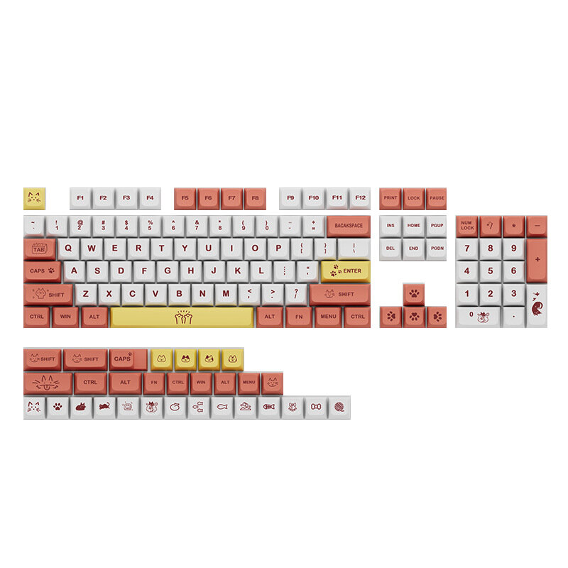 

134 Keys Shiba Inu Cat Theme PBT Keycap Set XDA Profile Sublimation DIY Custom Keycaps for Mechanical Keyboards