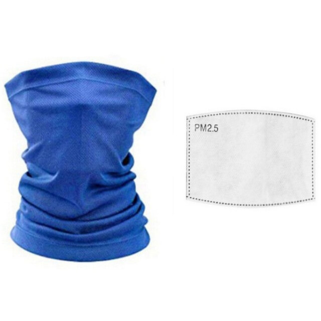Volwassen Blauwe Gezicht Halsband Buis Bandana Sjaal Cover Koolstoffilters Voor Motorsport Buitenspo
