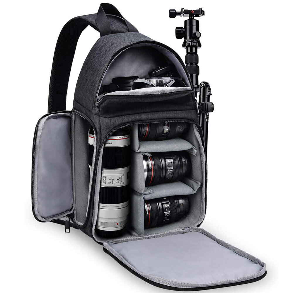 Çok fonksiyonlu Su Geçirmez DSLR / SLR Kamera Çanta Kampçılık Seyahat Omuz Çanta Çıkarılabilir Crossbody Çanta