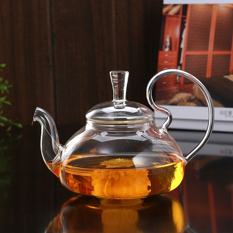 

Термостойкий Элегантный стеклянный чайник Infuser Flower / Зеленый чайный горшок 750 мл.