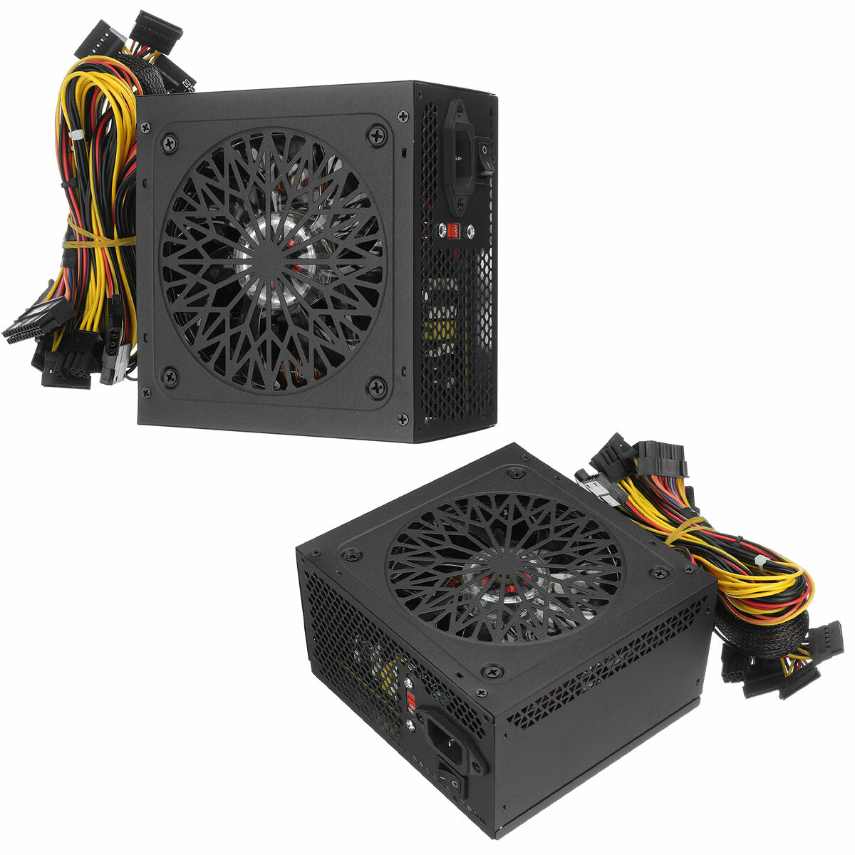 1000 W PSU PC-voeding Passieve RGB 12 cm Stille ventilator ATX PCI-E SATA PFC