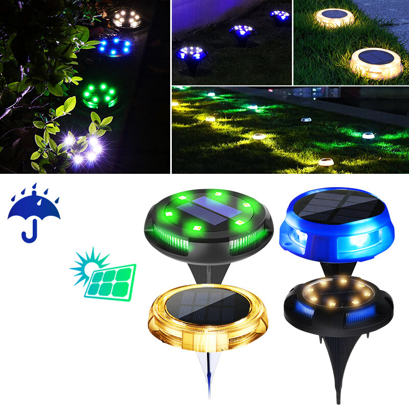 12 LED Solar Ground Light Floor Decking Night Lamp IP65 Waterproof Outdoor Garden Lawn Path Lamp