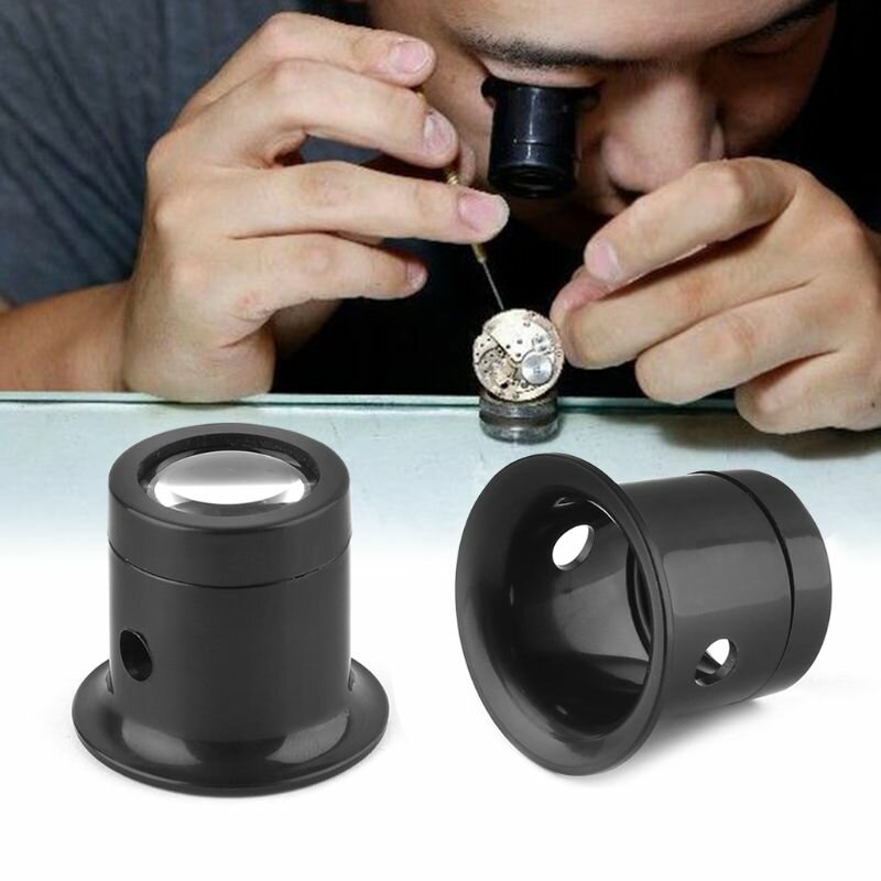 10X Monocular Glass Magnifier Watch Jewelry Repair Tools Loupe Lens Black DIY Jewelry Tool