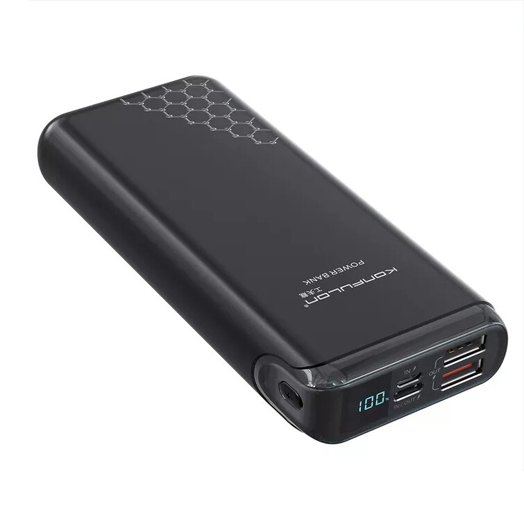 Konfulon A7Q 20000mAh Power Bank External Battery Power Supply With 20W USB-C PD + 22.5W USB QC3.0 * 2 Support Fast Char