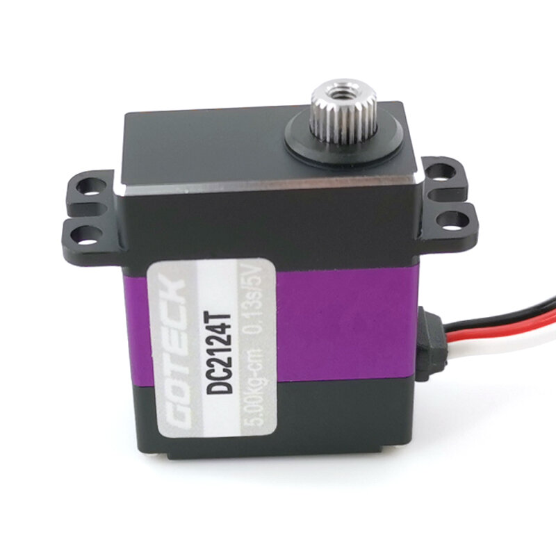 

Goteck DC2124T 8KG Coreless Motor Metal Gear Digital Servo for Car Model Fixed-wing Aircraft Helicopter