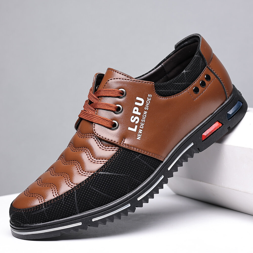 Men Lace Up Breathable Non Slip Comforty Casual Business Shoes