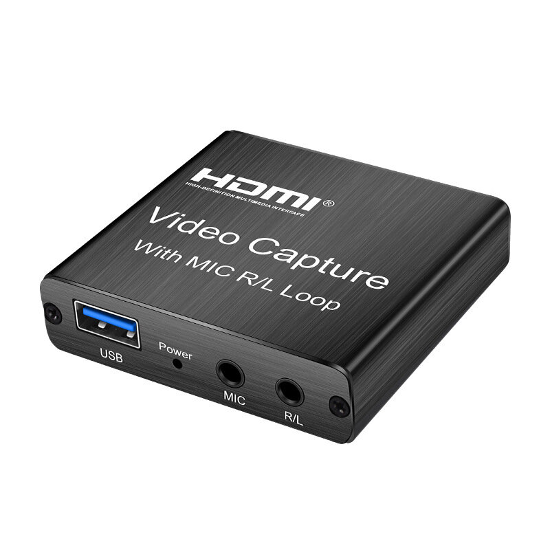 

Bakeey HDMI Video Capture Card HD 4K 1080P 30fps Loop Out USB 2.0 Audio Video Recorder With Mic For Game Live Streaming
