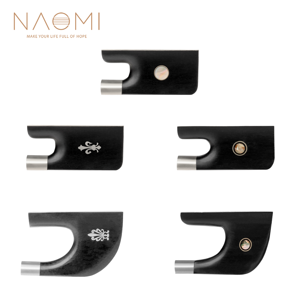 NAOMI Cupronickel Mounted Advanced Level Ebony Frog for 4/4 Double Bass Bow Frog
