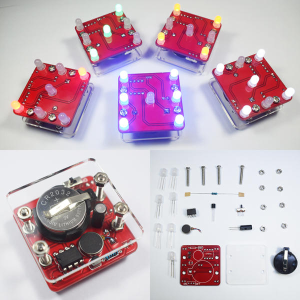 3Pcs Geekcreit? DIY Schudden Rode LED Dice Kit Met Kleine Trillingsmotor