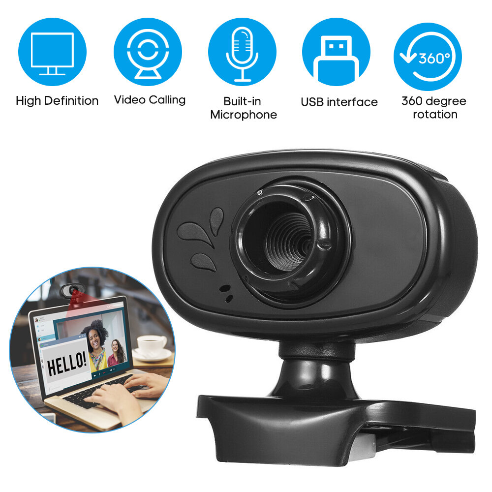 Bakeey Rotable HD 480P USB Webcam Mise au point manuelle Microphone intégré Smart Web Cam Enregistrement vidéo YouTube C