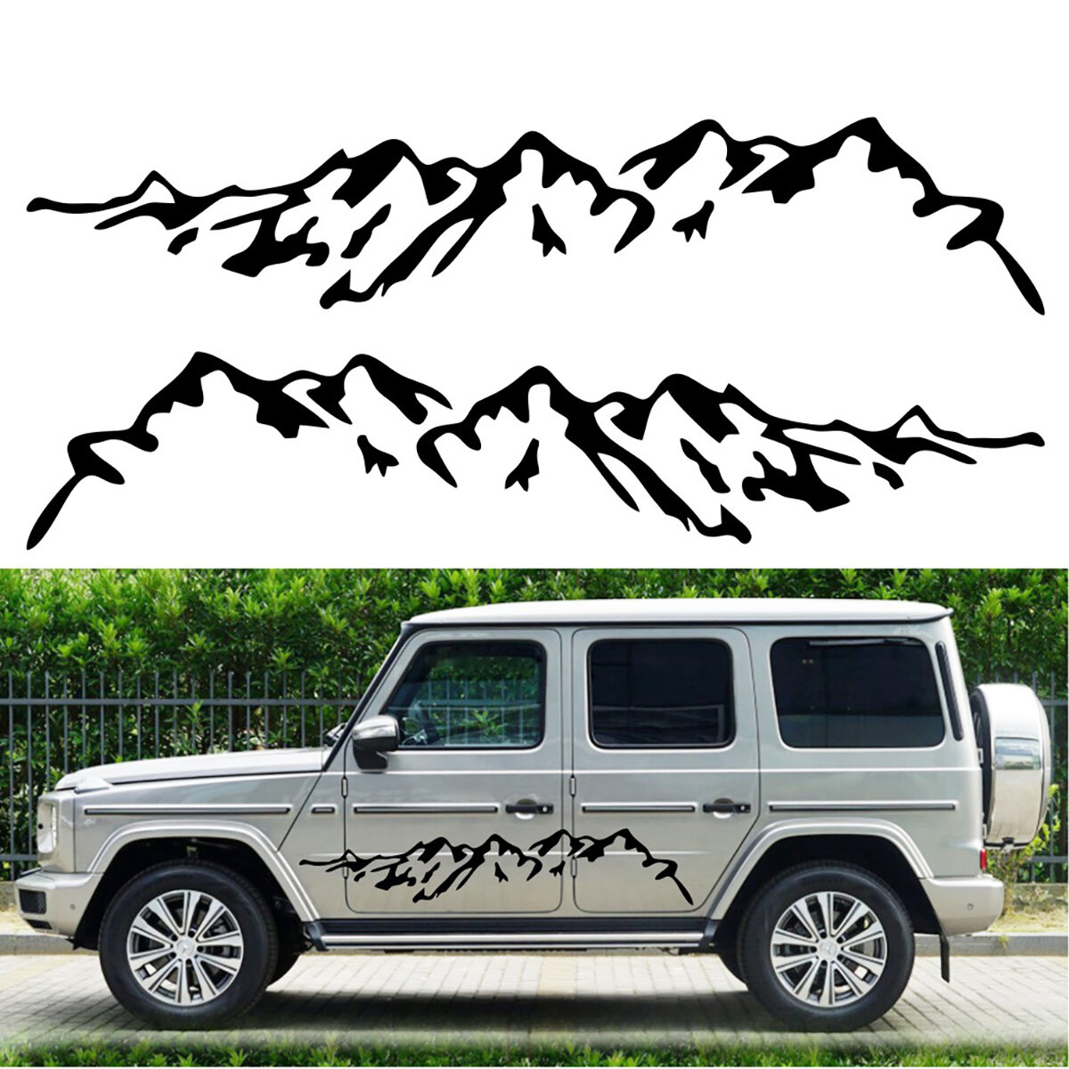 2 stks Deur Side Body Stickers Decal Mountain Style Voor Auto Truck Camper Van Caravan