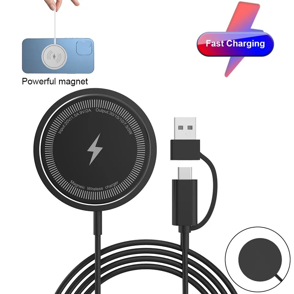 

Bakeey 30W Magnetic Wireless Charger Fast Charging Pad Stand for iPhone 14 13 12 Pro Max Airpods PD Macsafe Phone Charge