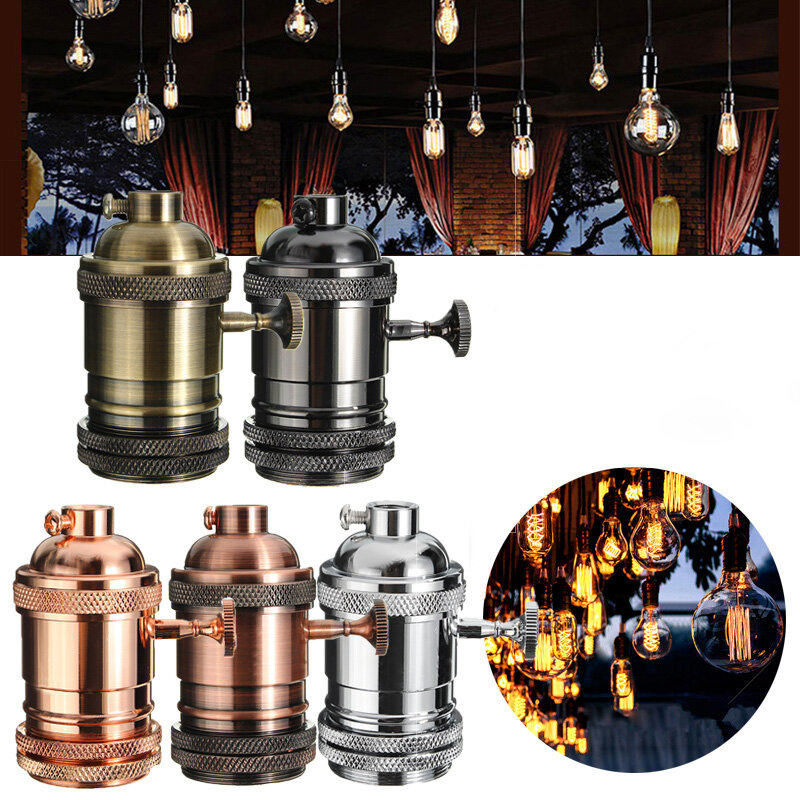 E26 / E27 Retro vintage Edison industriële gloeilamp lamphouder met schakelaar
