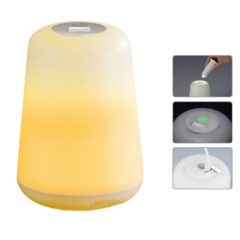 1W USB Night Light Bedside Lantern Plastic 60LM Two Modes Camping Lamp Table Desk LED