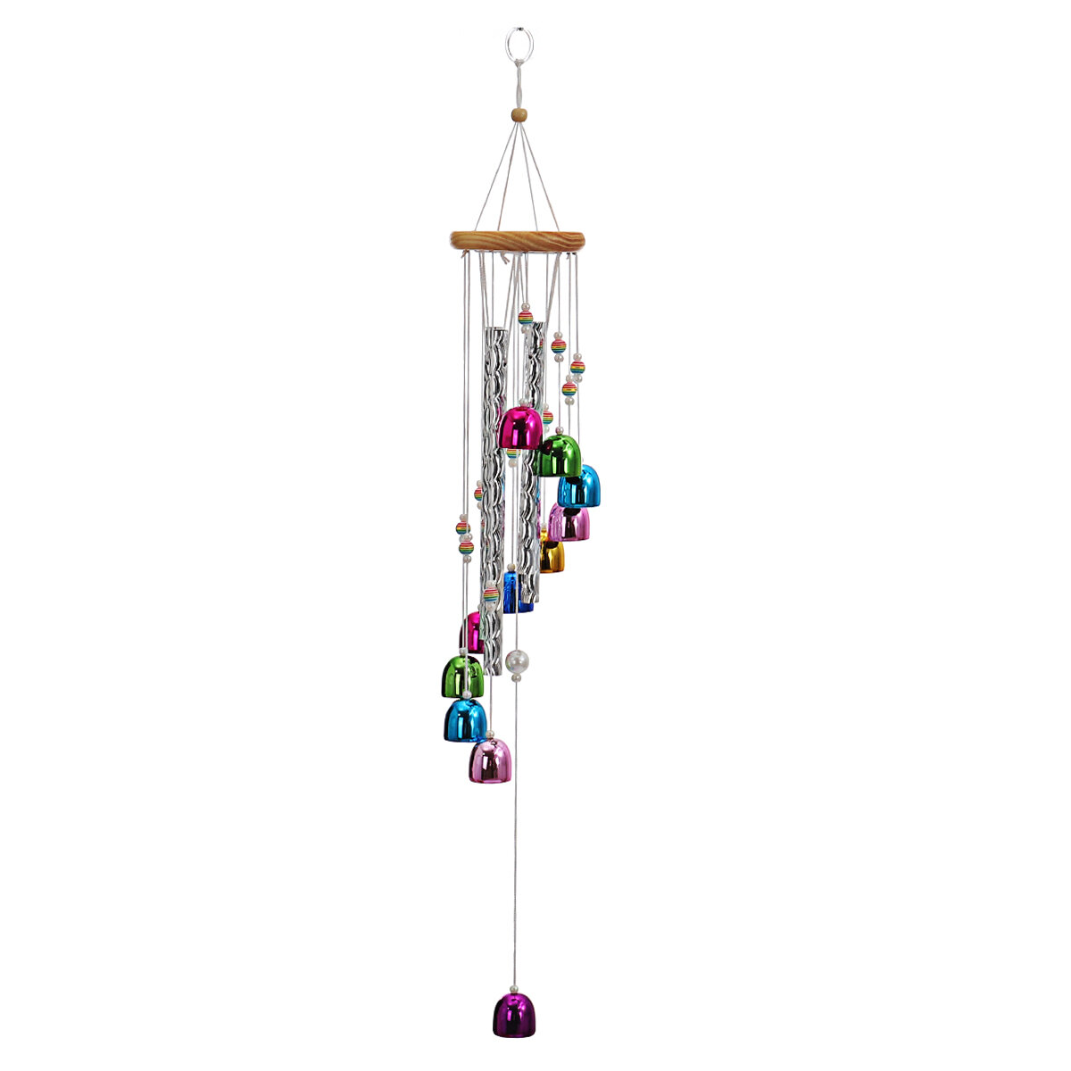 Colorful 4 Pipes 11 Bells Wind Chime Outdoor Garden Yard Bells Hanging Charm Decor Ornament for Gifts