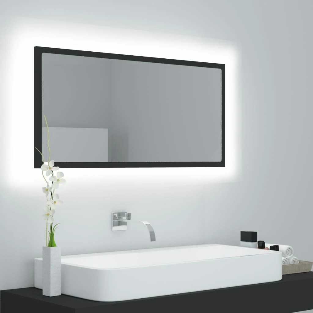 Στα 43,22€ από αποθήκη Ολλανδίας | LED Bathroom Mirror Gray 35.4″x3.3″x14.6″ Chipboard