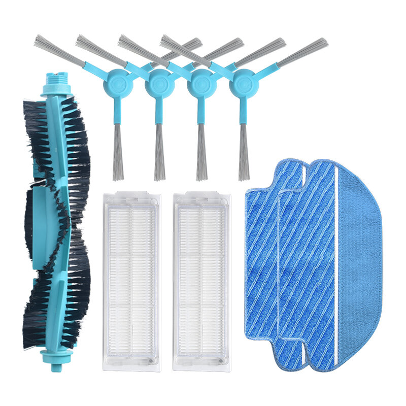 

9pcs Replacements for conga 3490 Vacuum Cleaner Parts Accessories Main Brush*1 Side Brushes*4 HEPA Filter*2 Mop Clothes*