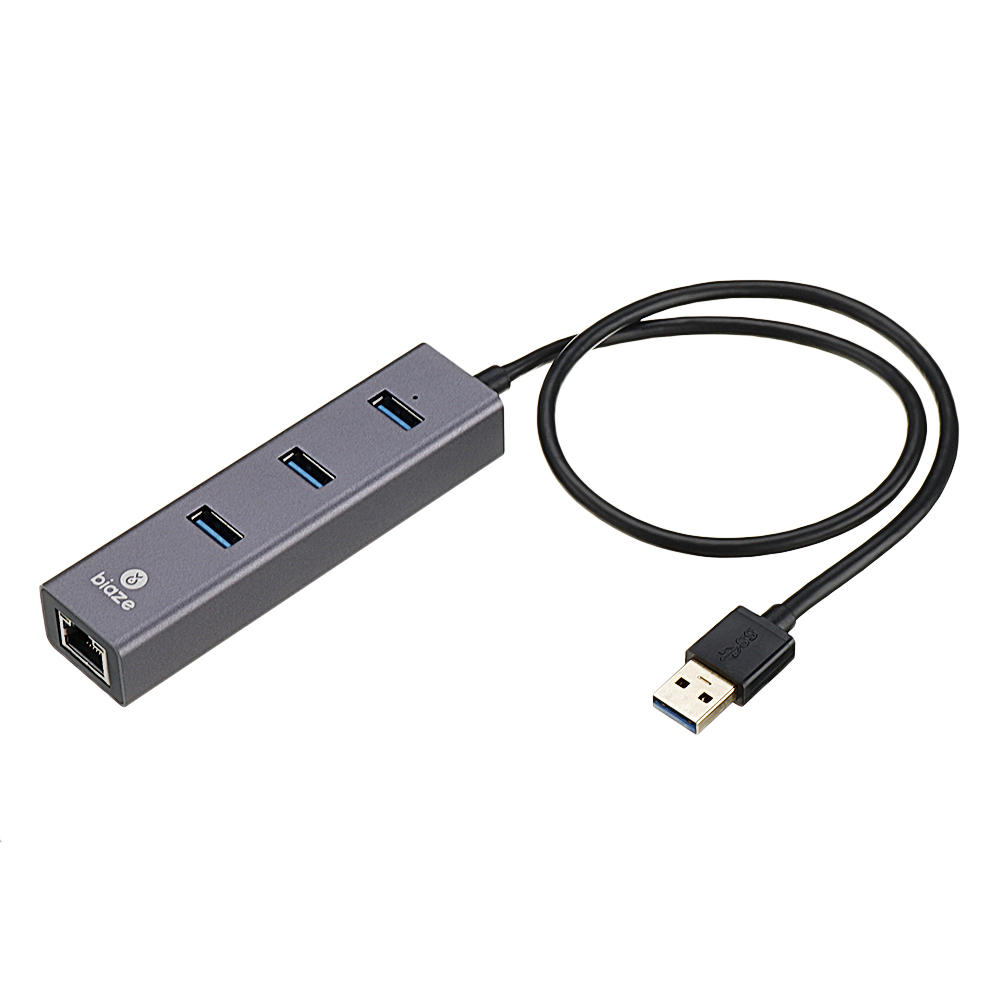 

BIAZE ZH2 Aluminum Alloy USB 3.0 to 3-Port USB 3.0 + 1000Mbps Gigabit RJ45 EthernetHub