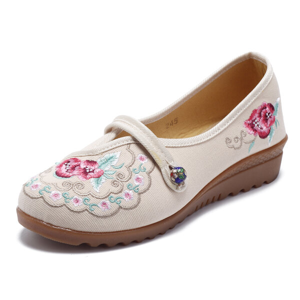 51% OFF on Flower Embroidery Comfortable Soft Flats