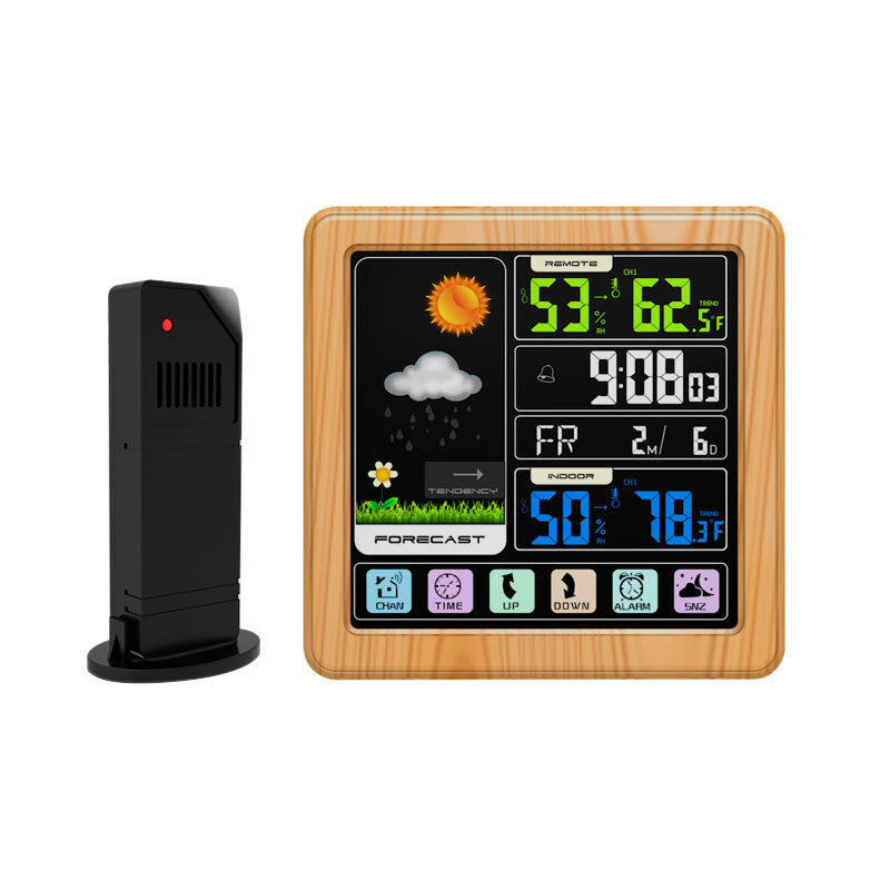 

TS-3310-WG Full Touch Screen Wireless Weather Station Multi-function Color Screen Indoor and Outdoor Temperature Humidit