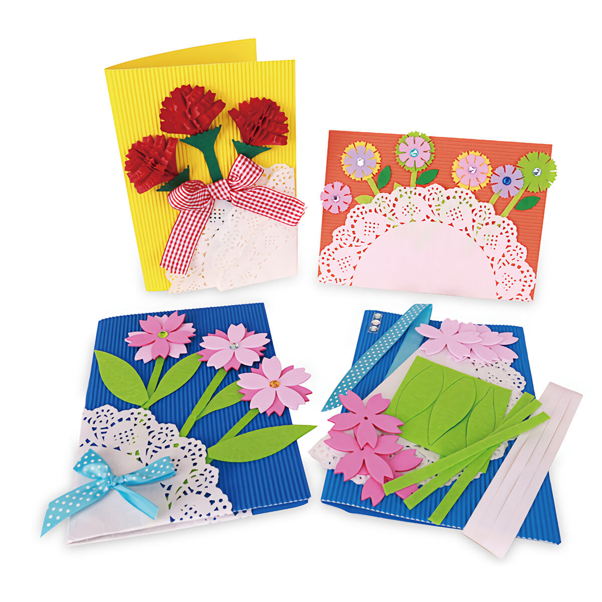 

MEIKE M1418 DIY Handmade Mother's Day Greeting Card Set Flower Paper Anniversary Birthday Thanksgiving Cards Gifts for W