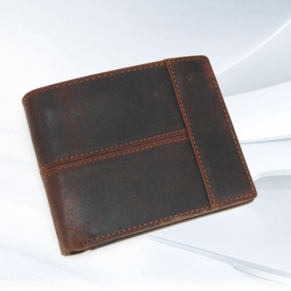 Men Genuine Leather Oil Wax Vintage Wallet Card Holder