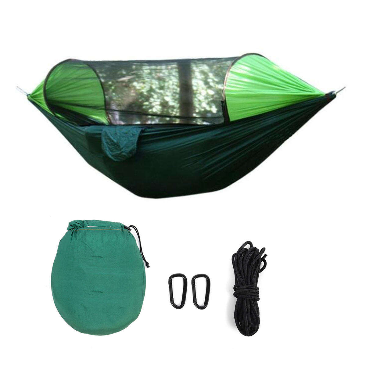 290x145cm Outdoor Camping Hängematte Automatisch Schnellöffnend Moskitonetz Regenschutz Hängend Schaukel Bett Maximale Belastung 200kg