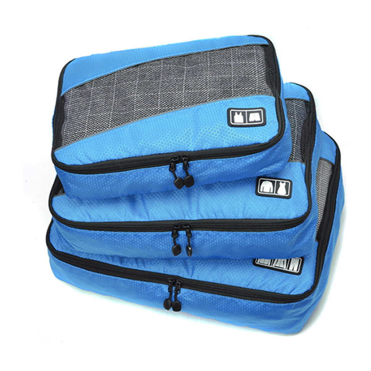 Conjunto de 3 sacos de armazenamento à prova d'água para roupas íntimas, roupas e produtos de higiene pessoal durante viagens