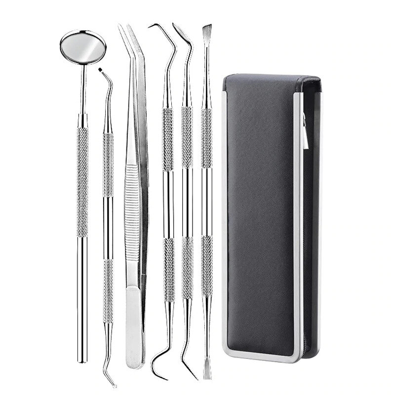 6pc/set Dental Mirror Stainless Steel Dental Dentist Prepared Tool Set Probe Tooth Care Kit Instrume