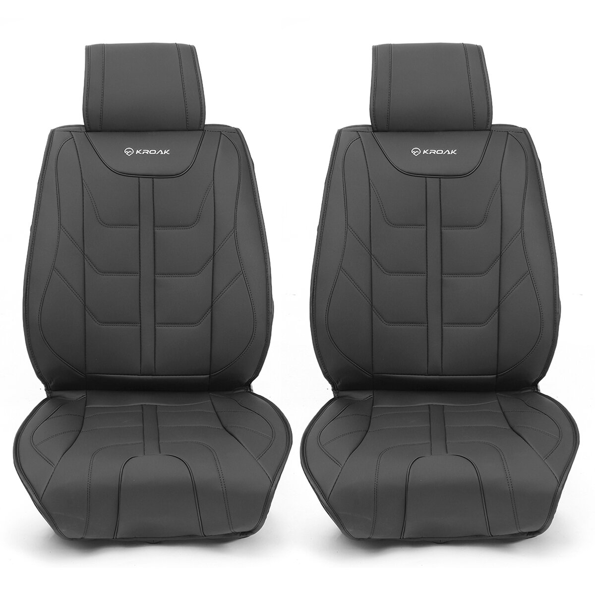 Στα 29.09 € από αποθήκη Πολωνίας | KROAK 2PCS Universal PU Nappa Leather Car Front Left Right Seat Cover Breathable Soft Four Seasons