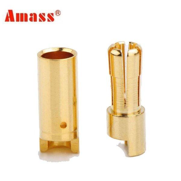 Amass 5.5mm Verguld Koper Banana Plug AM-1005 Mannelijk & Vrouwelijk