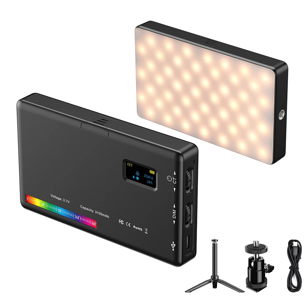 APEXEL RGB LED Licht met Statief 20 Modi Video Camera Verlichting Fotografie Lamp 2500-9000K voor Vl