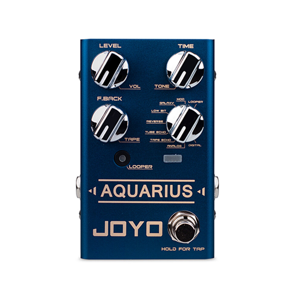 JOYO R-07 AQUARIUS Delay + LOOPER multi-gitaareffectpedaal, multieffectenpedaal, met 8 digitale dela