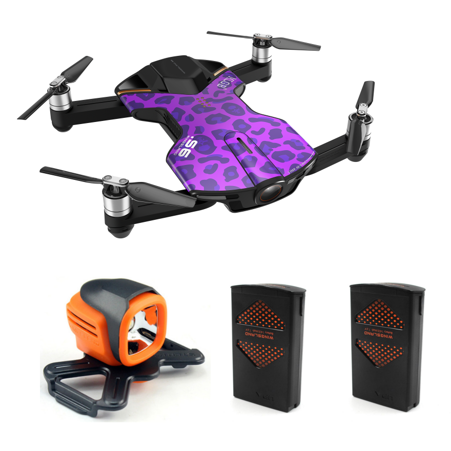 

Wingsland S6 WiFi FPV With 4K UHD Camera Comprehensive Obstacle Avoidance Pocket SelfiePurple Leopard RC Drone Quadcop