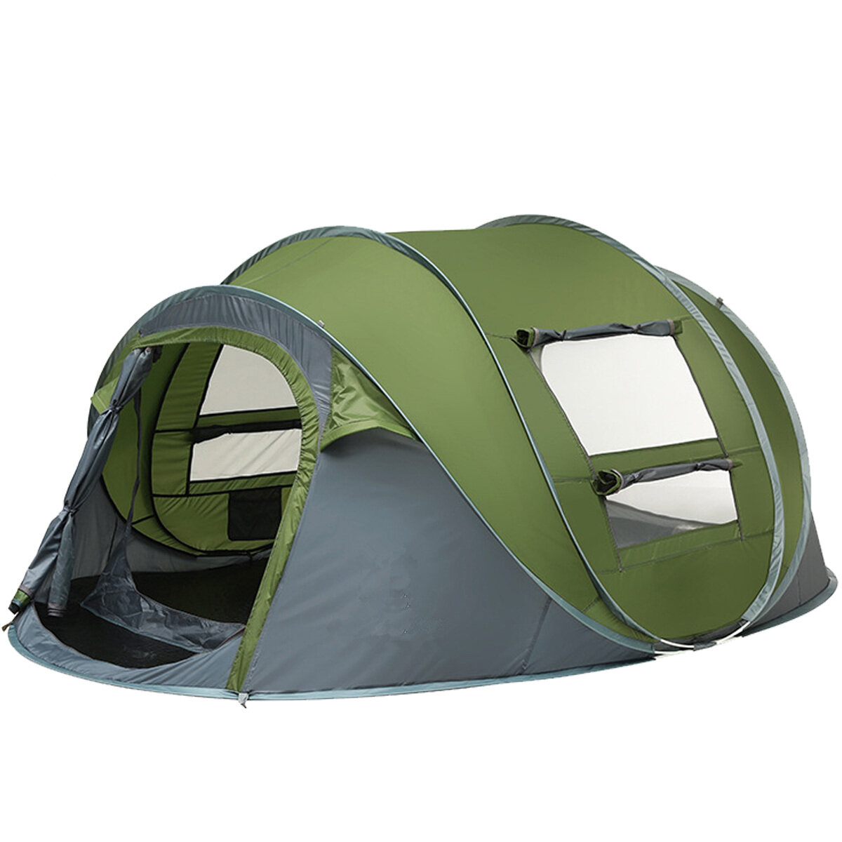 Tenda de camping para 3-4/5-8 pessoas com dupla porta, respirável, automática, impermeável, com toldo para proteger do sol, ideal para acampar, caminhar ou ir à praia.