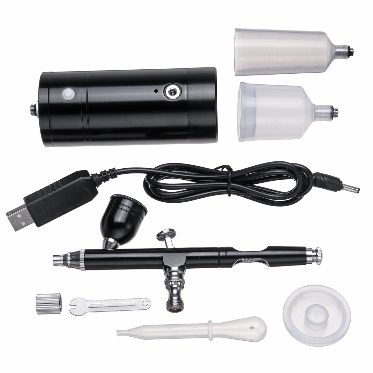 Zwart Draagbare Oplaadbare Mini Elektrische Kleine Airbrush Luchtpomp Set Markeerstift Atmosferische