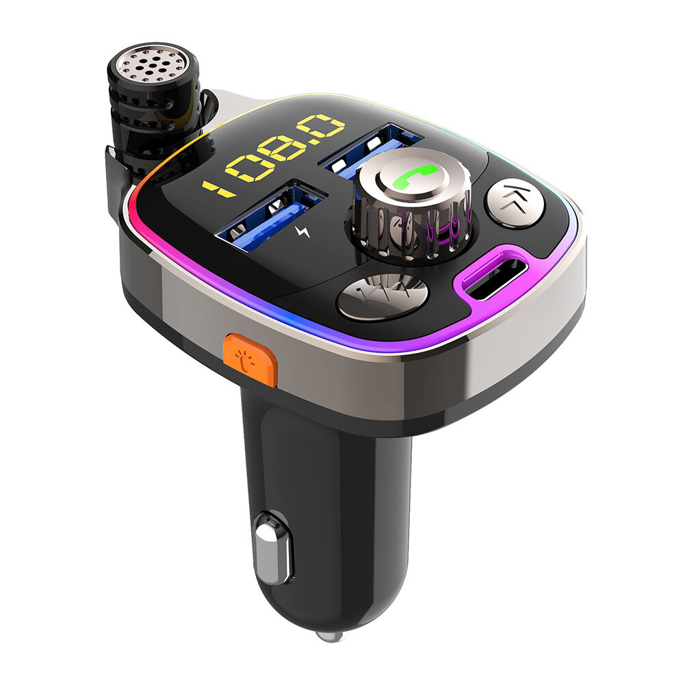 

Bakeey Bluetooth V5.0 FM-передатчик 18 Вт PD + QC3.0 USB Авто Зарядное устройство 7 цветов RGB с подсветкой LED Цифровое