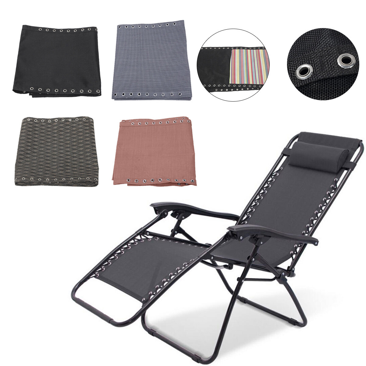 Tela de reemplazo para sillas de salón de tela para sofá-cama transpirable y suave, plegable, 63x17 pulgadas, para viajes de camping