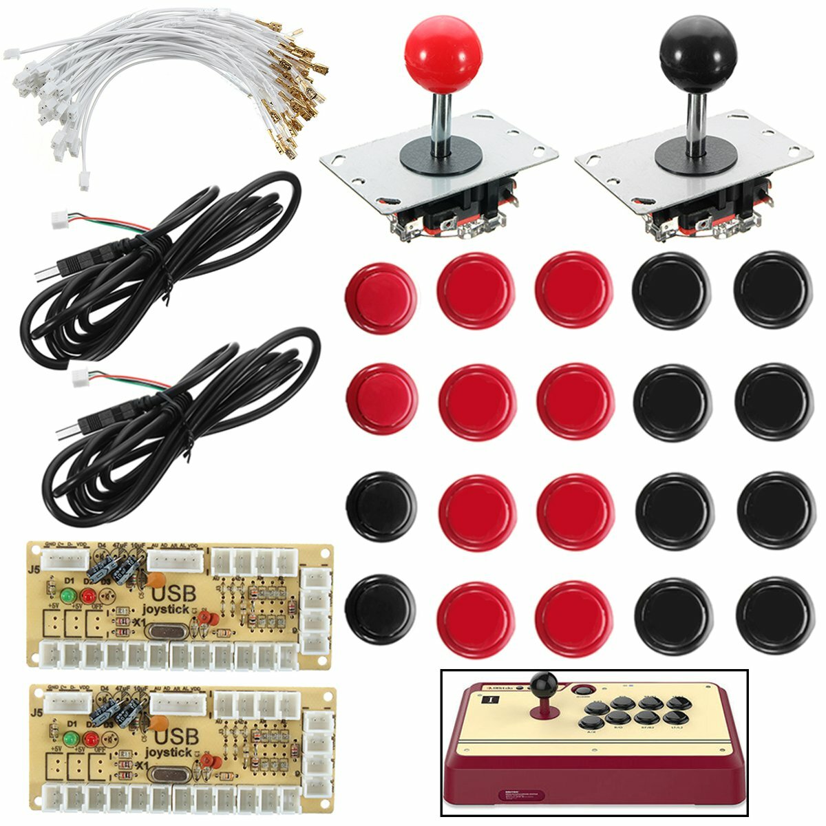 

Joystick Push Button Zero Delay Arcade Game DIY Kit For MAME